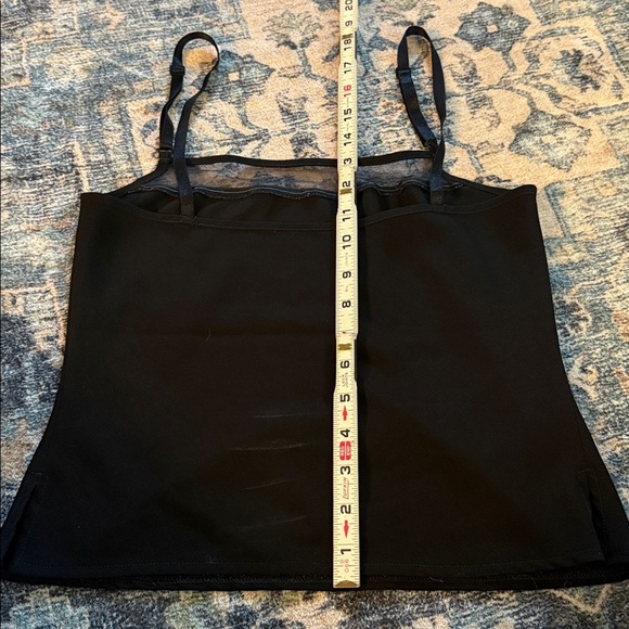 Black Sleeveless Camisole top with sheer panel top detail. Size 10 - Picture 4 of 6